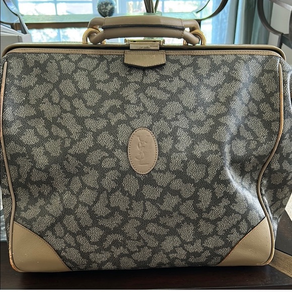 Yves Saint Laurent Handbags - YSL Gray and Tan Travel Bag